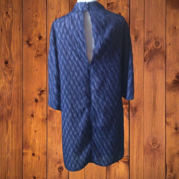 Anthropologie Women's Large Blue Short Sleeve Fringe Mini Dress New With Tags - Picture 9 of 9